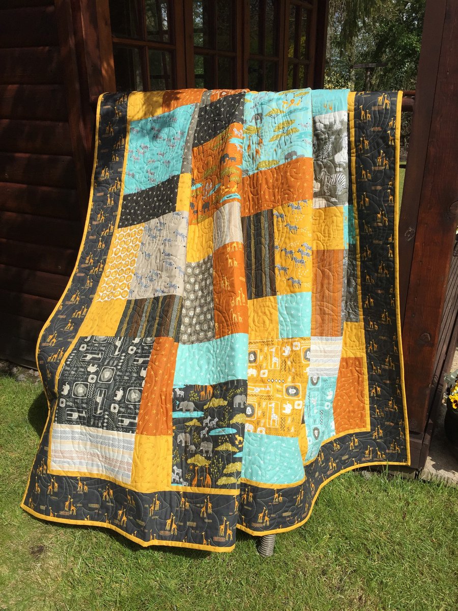 Safari Life Handmade Patchwork Quilt - Folksy