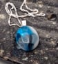Blue and White Fused Glass Stud Earrings and Pendant Set - Image 7