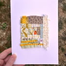 'Keep making' hand quilted and stitched textile piece