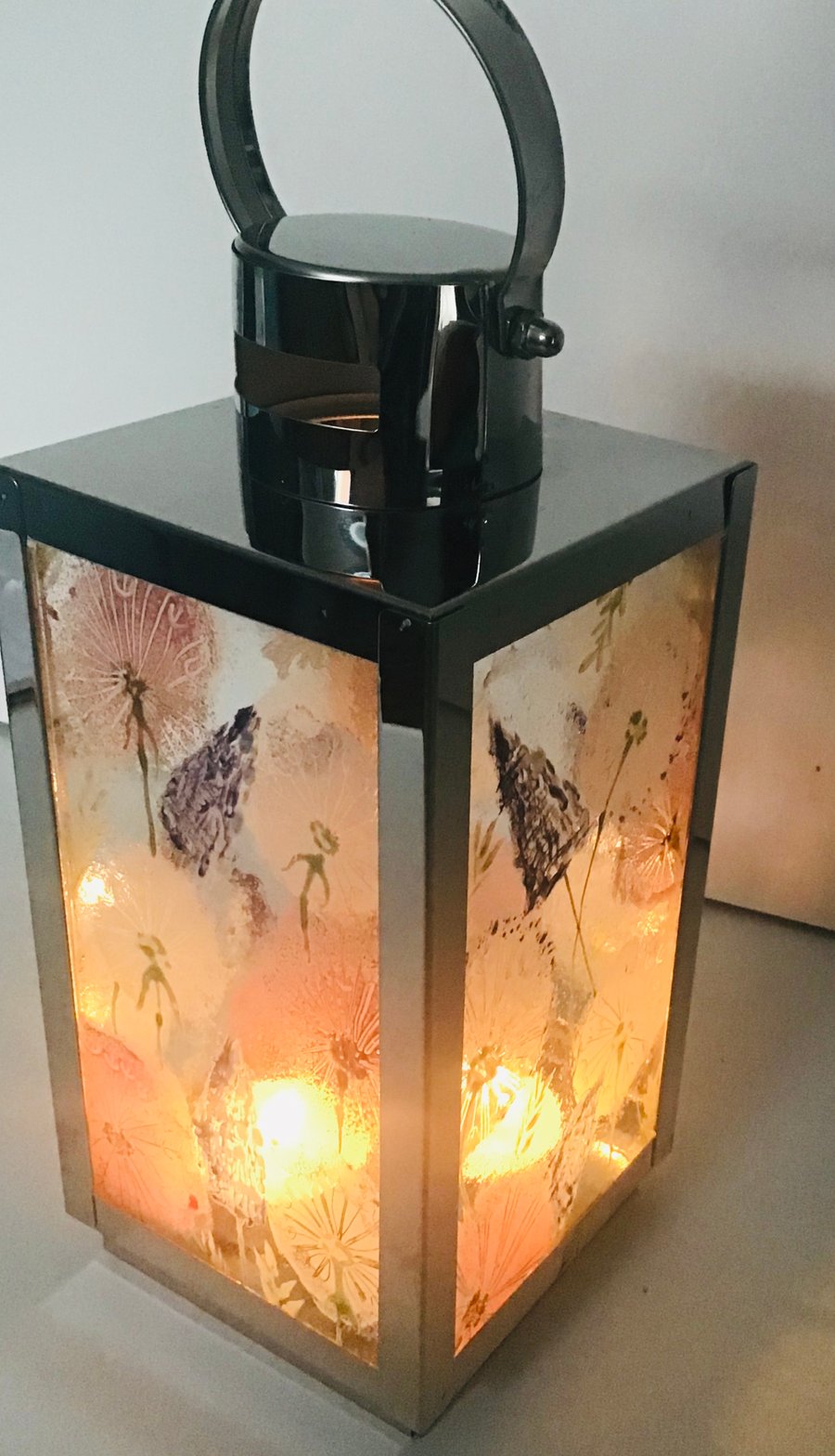 Fused glass lantern 