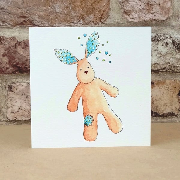 Bunny Card Blank Card Brown Bunny Eco Friendly
