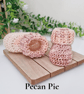 Cutie Pie Crochet Baby Booties - Peach, Custard & Pecan Pie - 0-6 Months - Image 2