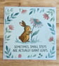 "Small Steps, Giant Leap" Rabbit Motivational Card