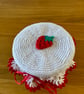 Crochet Strawberry Jam Jar Lid Cover - Image 3