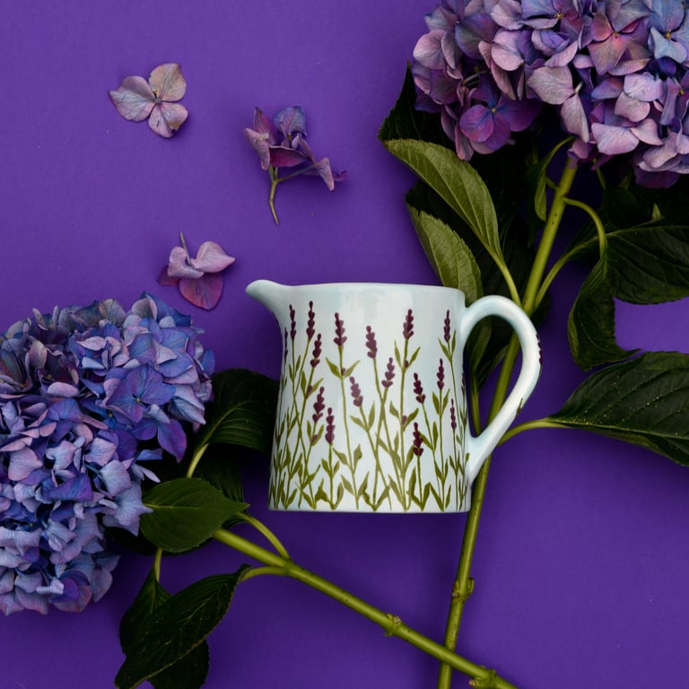 Lavender Milk Jug - Hand Painted