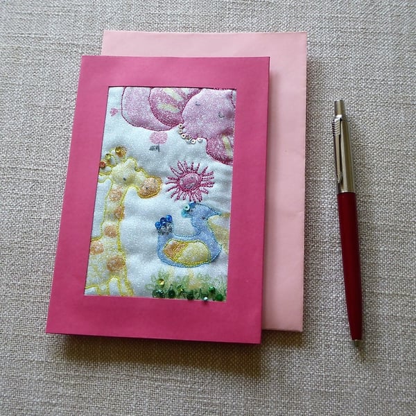 Individually Hand Crafted Textile Blank Card