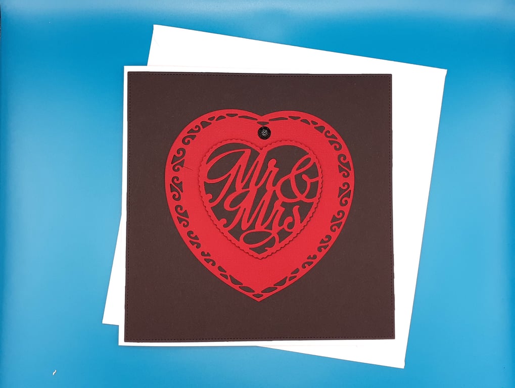 Gothic Wedding Day Card, 8x8inches, 20x20cms