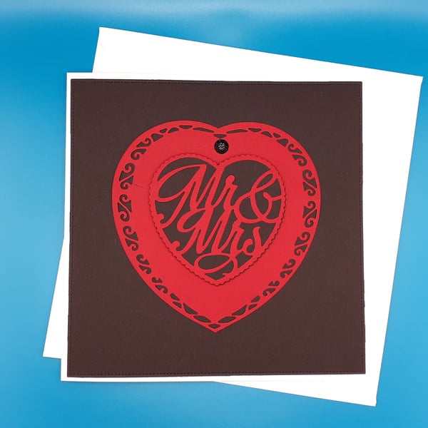 Gothic Wedding Day Card, 8x8inches, 20x20cms