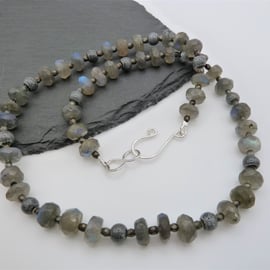 labradorite necklace, sterling silver