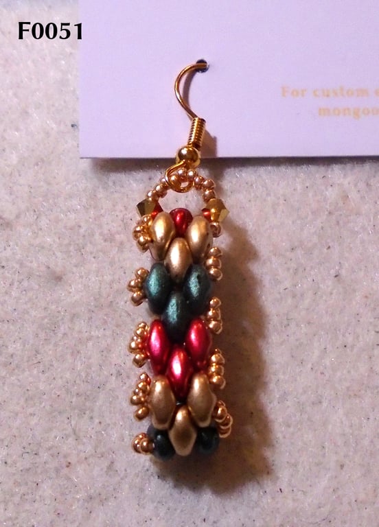 Brickwork-pattern bead earrings (customisable)