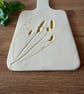 Ceramic handmade serving board with grass imprint, nature inspired cheese board - Image 3