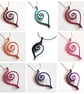 Spiral Leaf Wirework Pendant Necklace - Limited Edition - Choice Of Colours