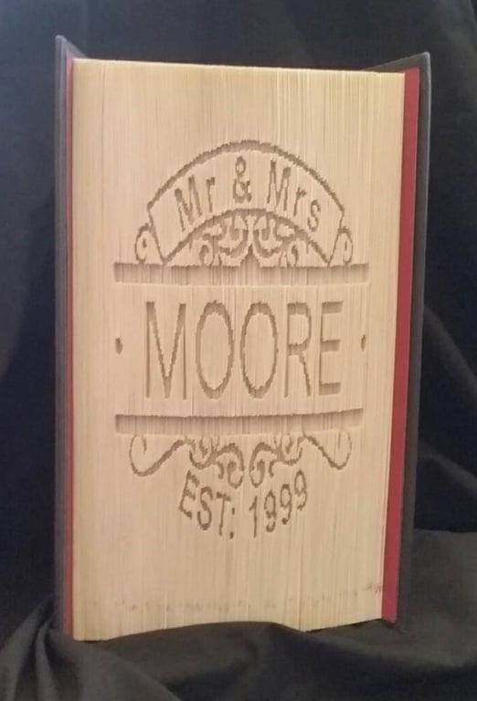 Mr & Mrs EST Year 180 CUT & FOLD Book Folding Pattern - EMAILED PDF PATTERN