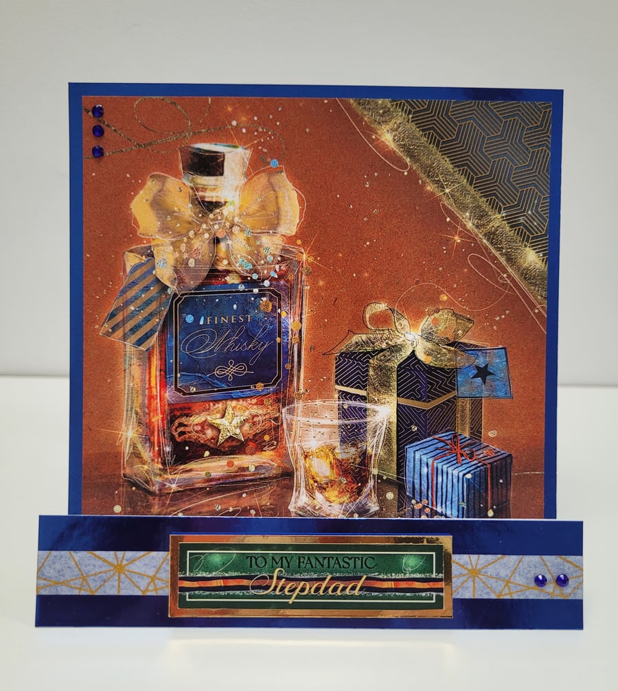 Stepdad Birthday Card - Handmade Step Front Card