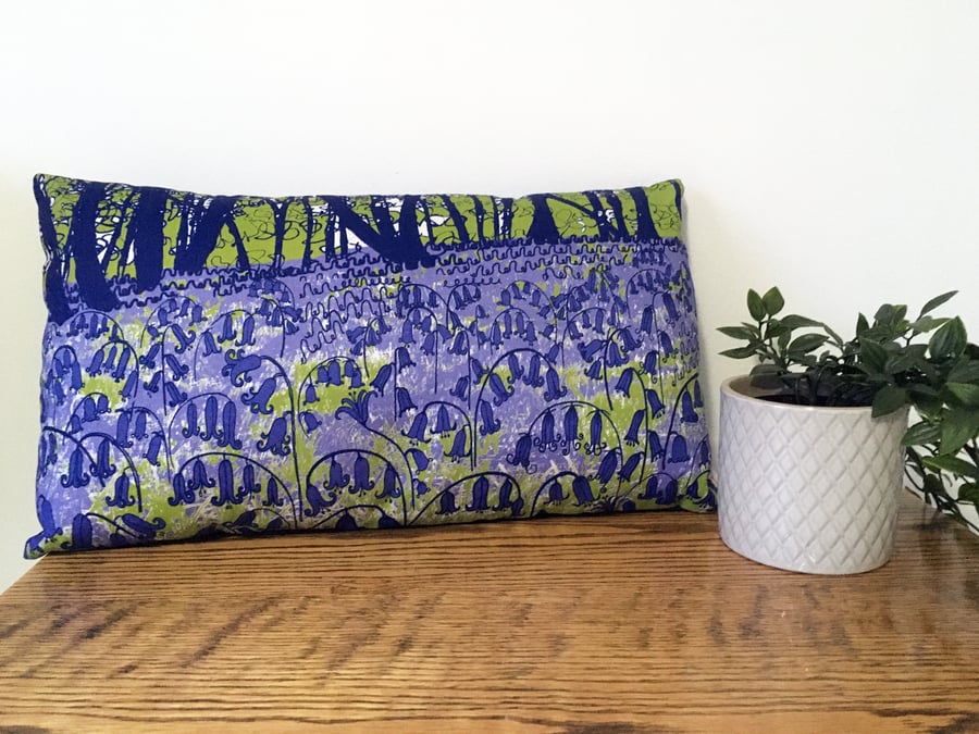'Bluebell Woods' handmade cushion