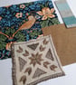 Autumn Brown Bird Slow Stitching Kit large - vintage and reclaimed textiles - Image 3