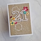 Funky bright floral milestone birthday card