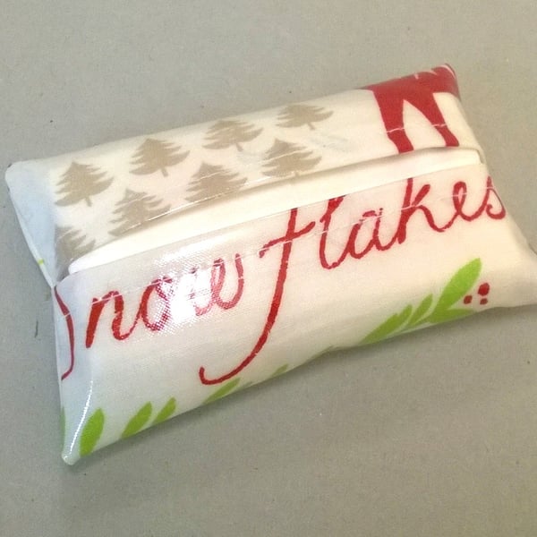 Christmas tissue holder, wipe clean with tissues