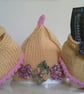 Hand Knitted Baby Girl's  Pure 'Jeager' Merino Wool Shoes & Hat Set 3-6 months  - Image 1