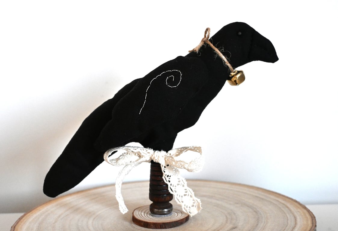 Black crow art doll keepsake collectable