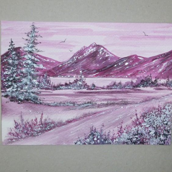 fantasy watercolour landscape painting ( ref FA 16 R5 )