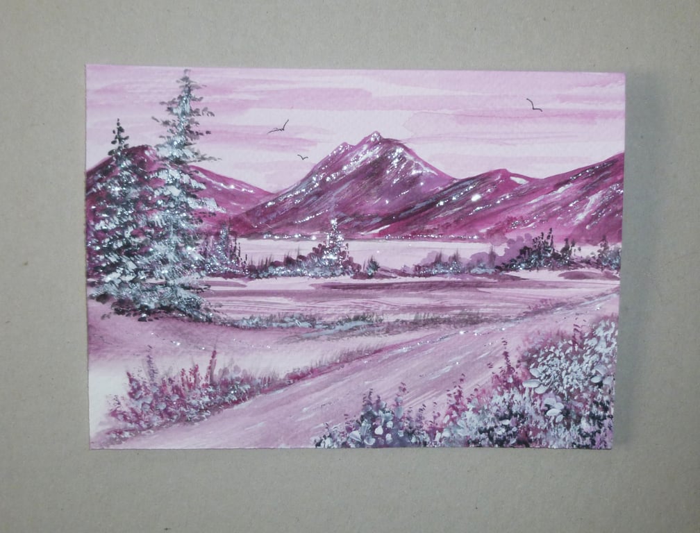 fantasy watercolour landscape painting ( ref FA 16 R5 )