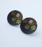 Christmas snowflake winter stud earrings in black - Image 2