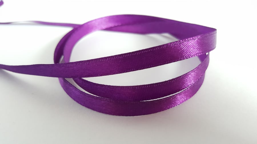 10m Satin Ribbon - 6mm - Purple 