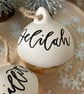 Personalised Gold Leaf Christmas Bauble, Hand lettered ceramic decoration - Image 7