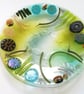 Glass bowl, rock pool bowl, fused glass sea theme, kitchen ornament, beach lover
