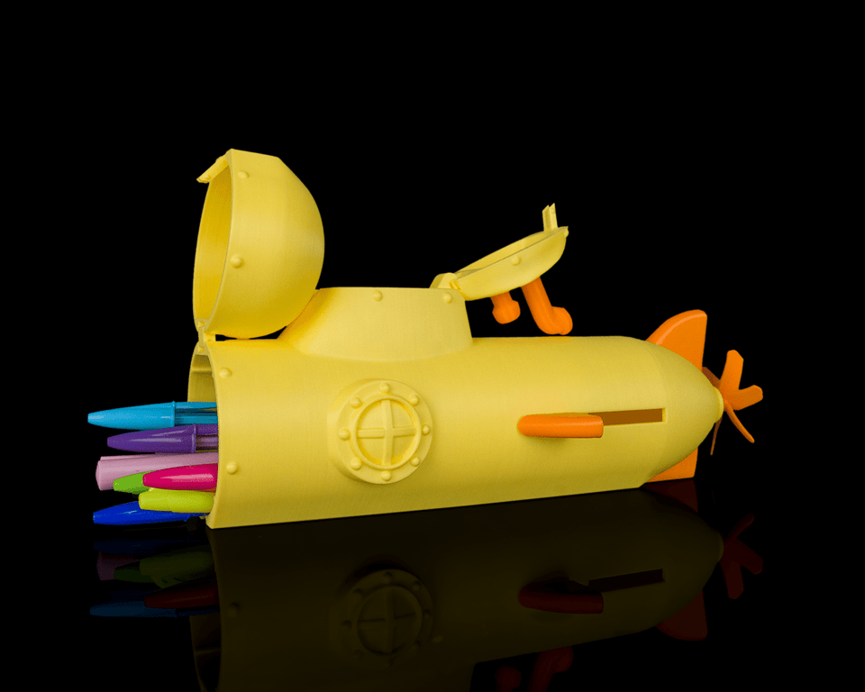 Yellow Submarine – 3D Printed Pencil Case and Desk Organiser