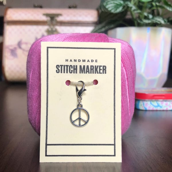 Ban the Bomb Stitch Marker, Progress Keeper, Peace Sign