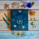 Alliums and Cosmos, 8 by 10 Journal (Folksy066)