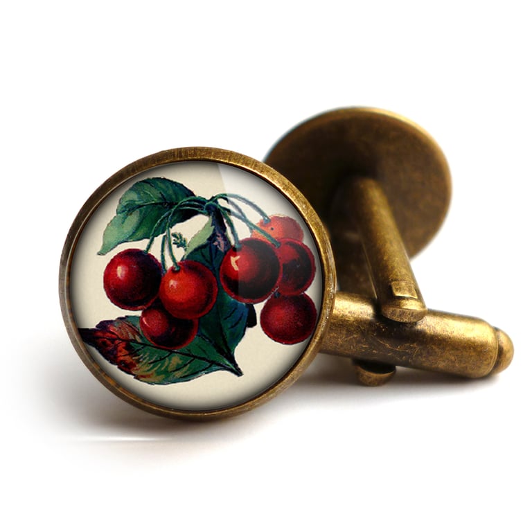 Vintage Cherries Cufflinks (ER02)