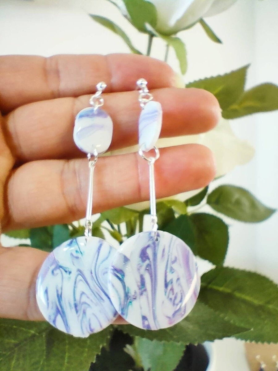 Extra Long Modern Polymer Clay Earrings