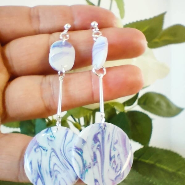 Extra Long Modern Polymer Clay Earrings