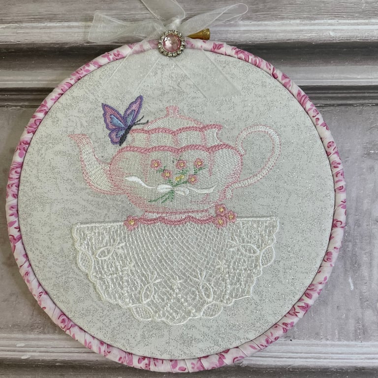 Tea Room - Afternoon Tea Hoop - Design 2 by Carolee Crafts  PB3 - 0015