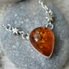Amber & Silver Star Necklace