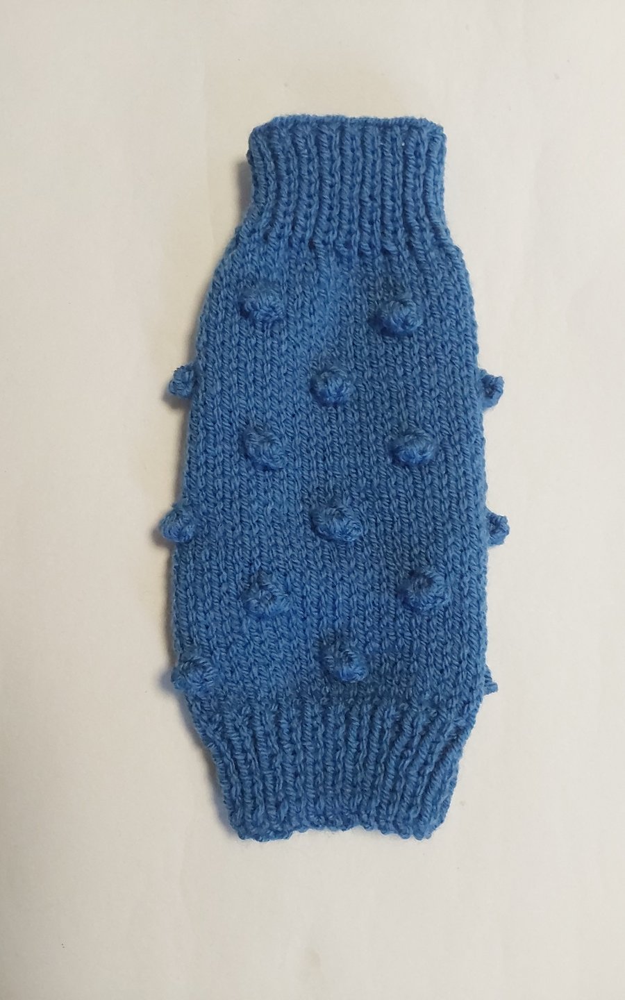 XXSmall dog puppy sweater jumper coat 8”L 8”G hand knit (sleeveless)