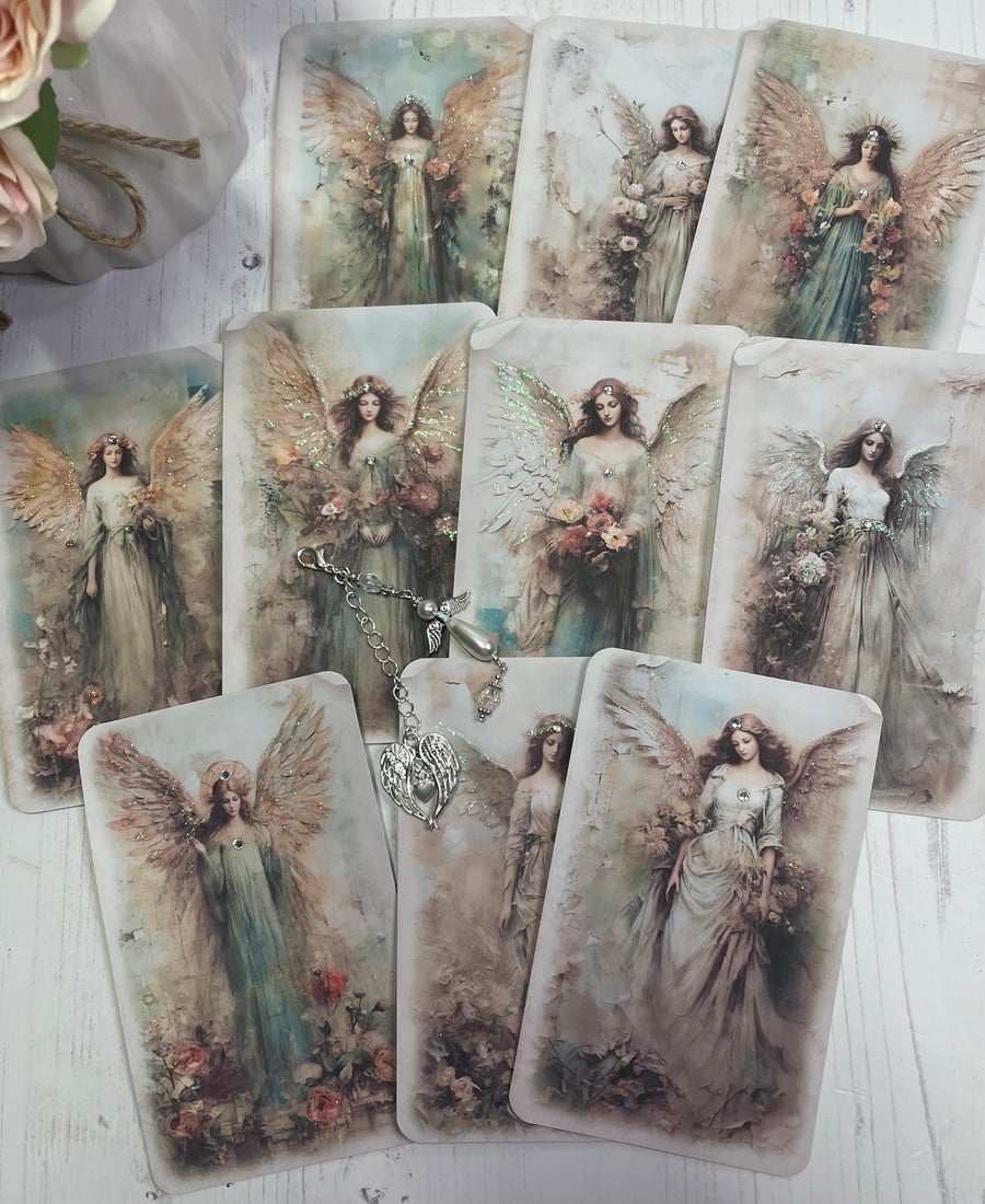 Angel Card and Angel Dangle Charm by Carolee Crafts PB4 - 0020