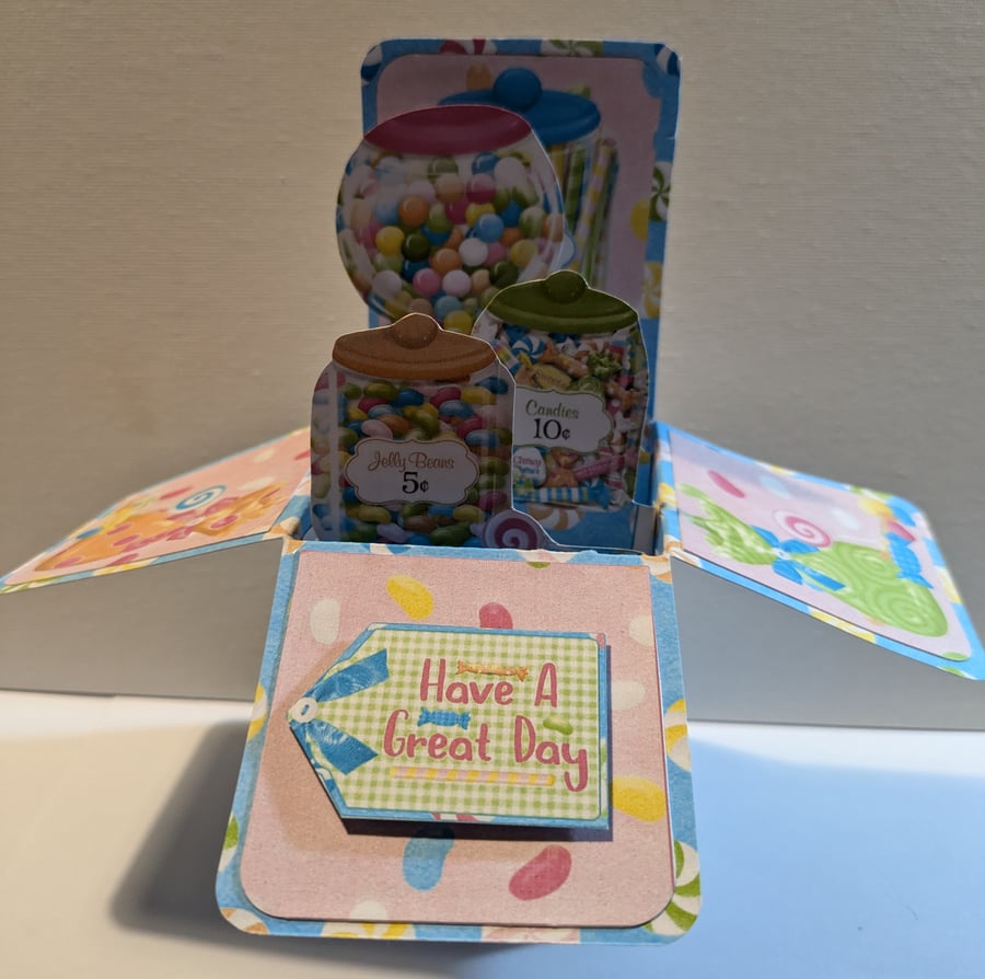 Handmade Pop up Birthday Card - Sweetshop
