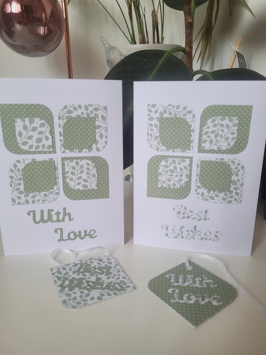 With Love and Best Wishes card and gift tag set