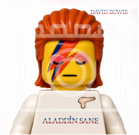 DAVID BOWIE - Aladdin Sane - Lego-inspired Album Cover - 5x5 - Mounted