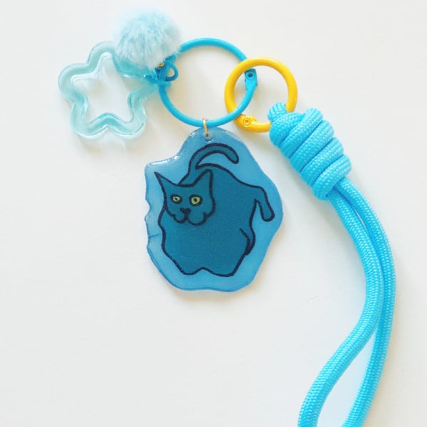 No More Drama Cat – Handmade Original Pet Illustration Keyring