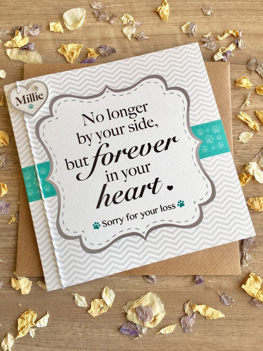 Pet Sympathy Card PERSONALISED - Sorry For Your Loss - Dog Cat Bereavement  