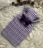 Mini Hot Waterbottle - Grey & Damson mix Handwoven in Wales - Image 4