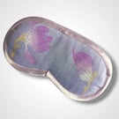 Lilac Magnolias Linen Lotus Flower Lavender Eye Mask