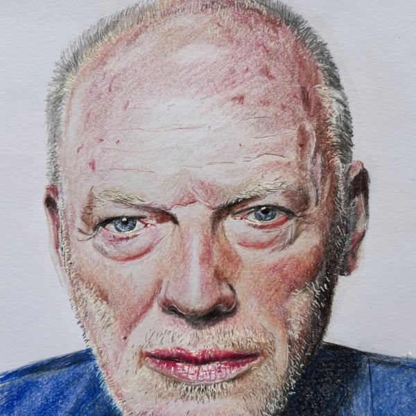 Original A4 artwork of David Gilmour 