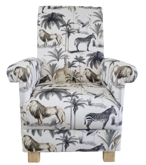 Animals Nursery Chair Prestigious Longleat Grey Fabric Armchair Safari Animals