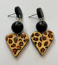 Grrr! Leopard Skin-Patterned Heart Earrings - Image 4